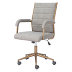 Gray and Bronze Adjustable Height Swivel Rolling Office Chair