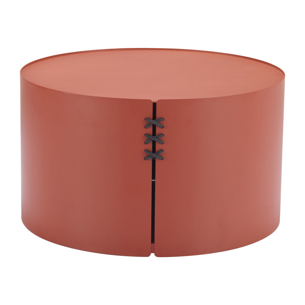 29" Terra Cotta Rounded Aluminum Outdoor Coffee Table