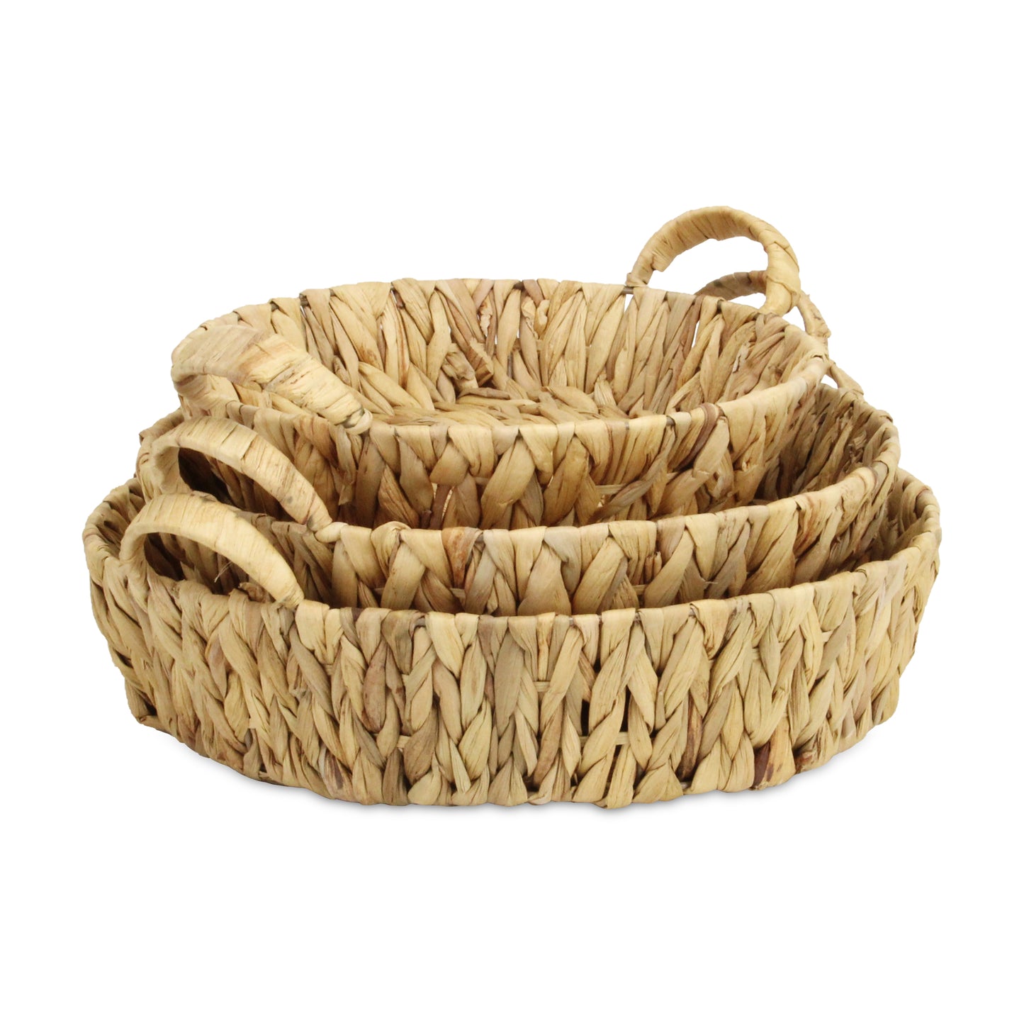 Set of Three Natural Water Hyacinth Basket