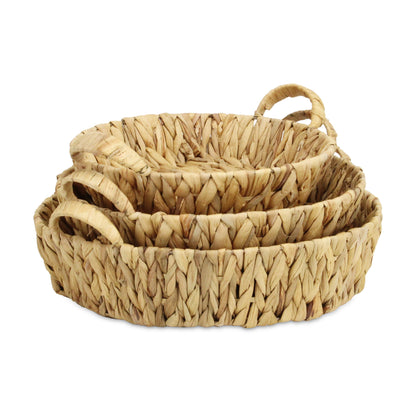 Set of Three Natural Water Hyacinth Basket
