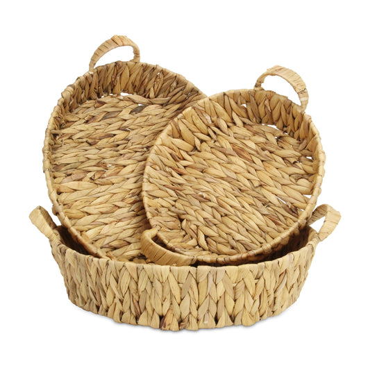 Set of Three Natural Water Hyacinth Basket