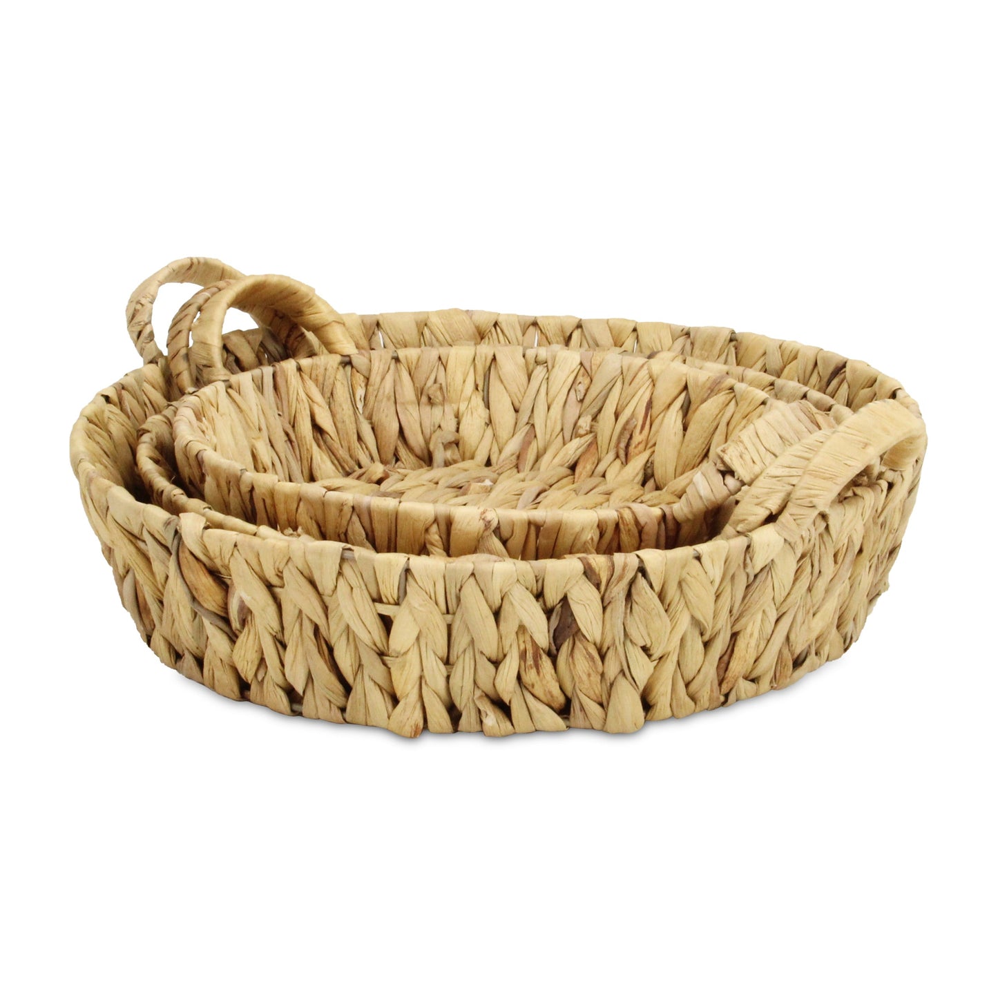 Set of Three Natural Water Hyacinth Basket