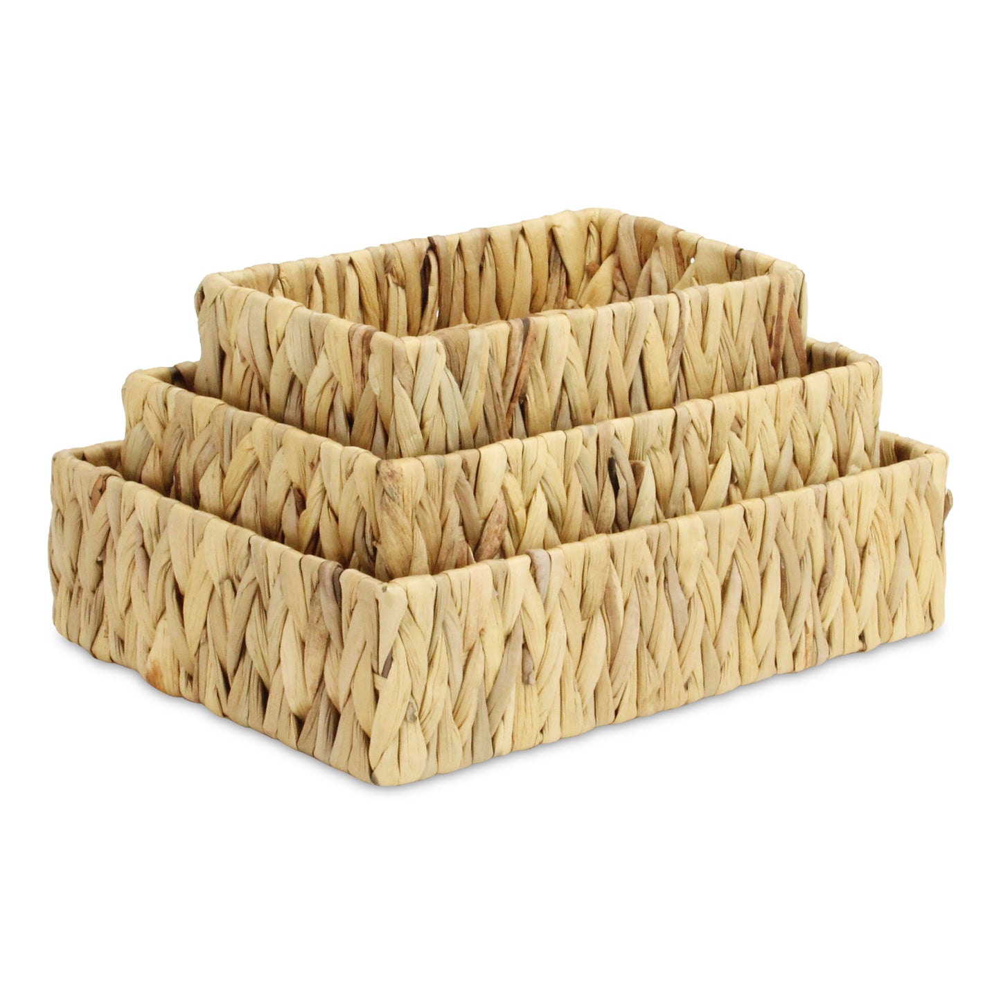 Set of Three Natural Water Hyacinth Basket