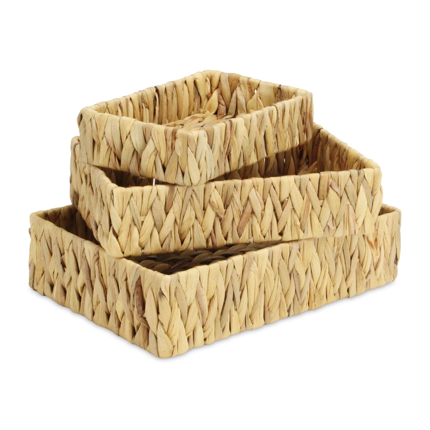 Set of Three Natural Water Hyacinth Basket
