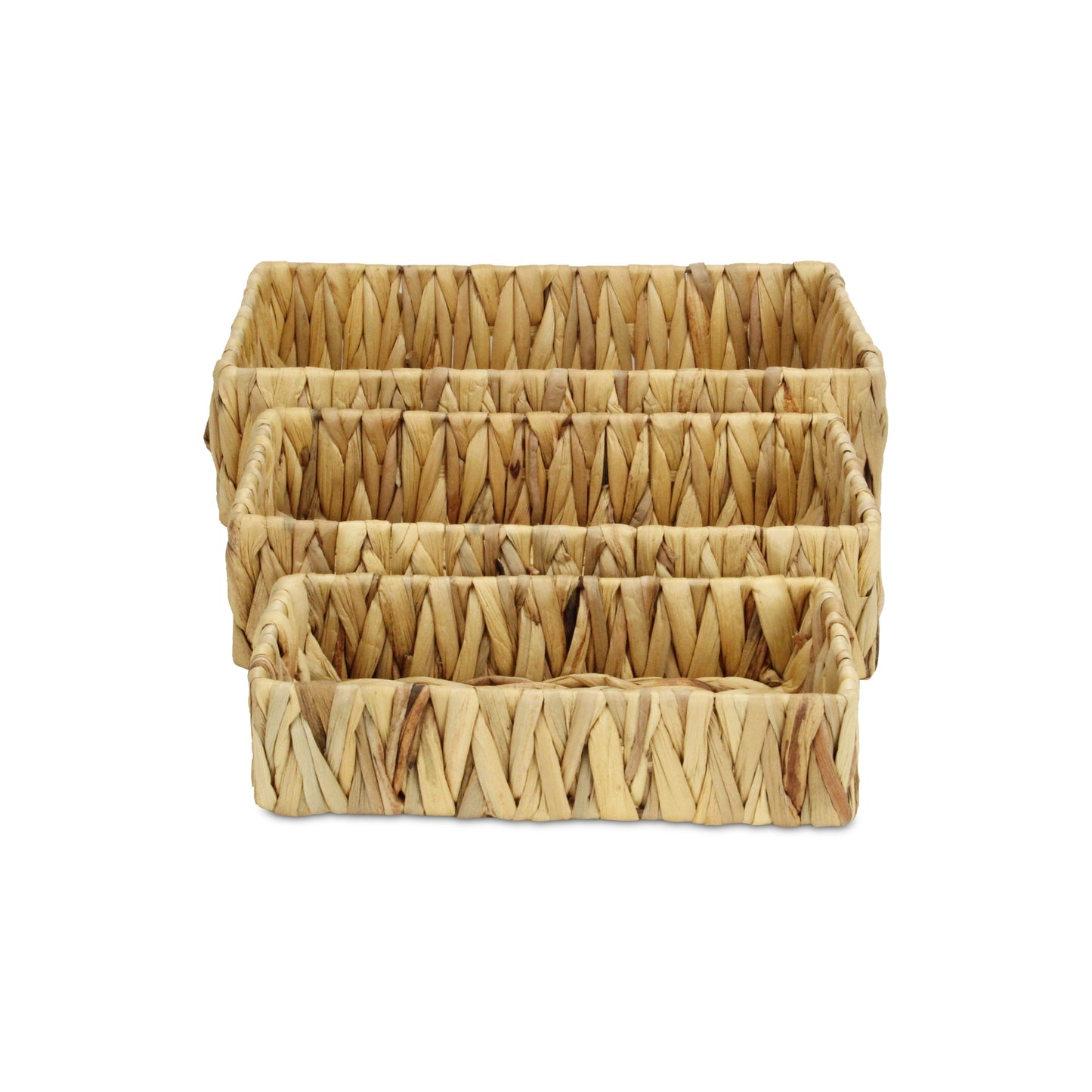 Set of Three Natural Water Hyacinth Basket