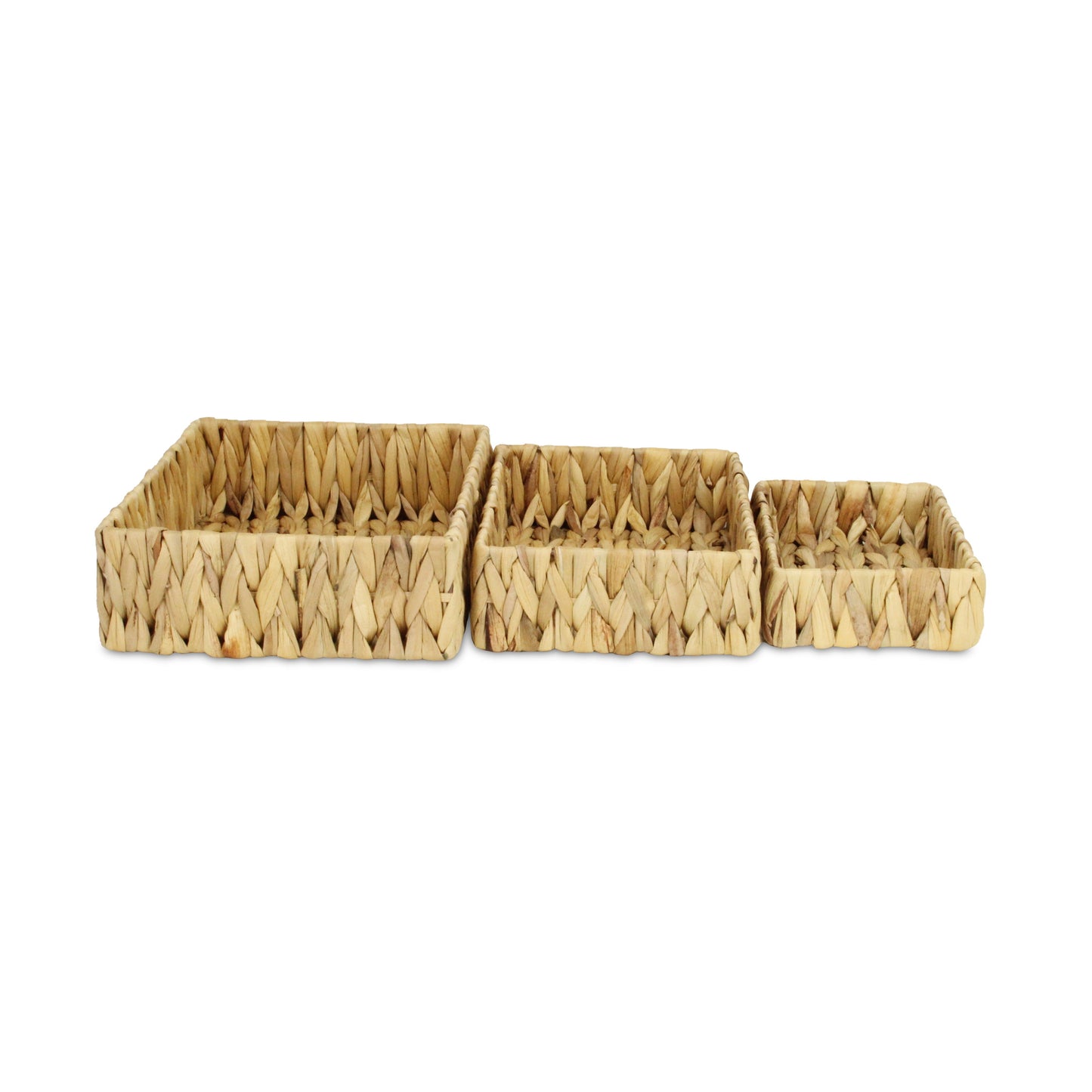 Set of Three Natural Water Hyacinth Basket