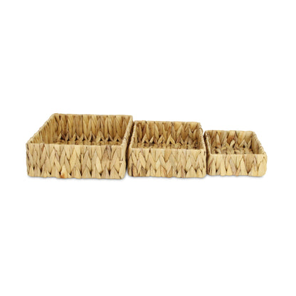 Set of Three Natural Water Hyacinth Basket