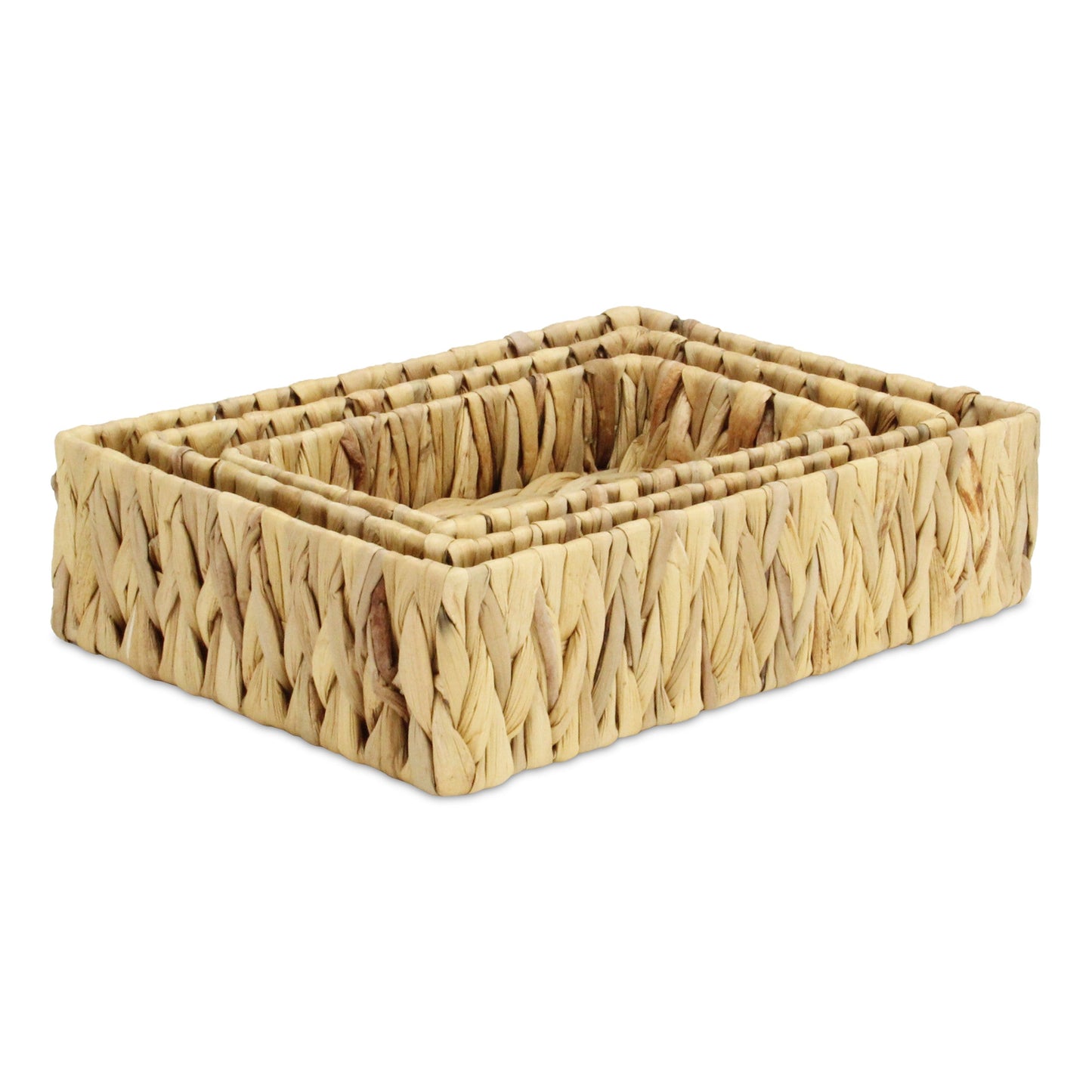 Set of Three Natural Water Hyacinth Basket