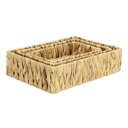 Set of Three Natural Water Hyacinth Basket
