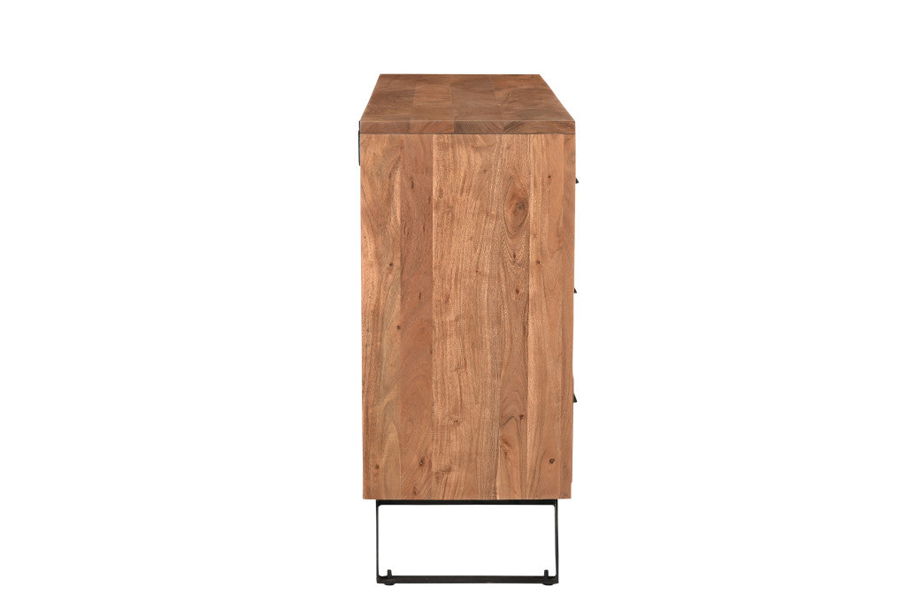 60" Natural Live Edge Solid Wood Six Drawer Double Dresser