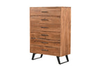 36" Natural Live Edge Solid Wood Five Drawer Dresser