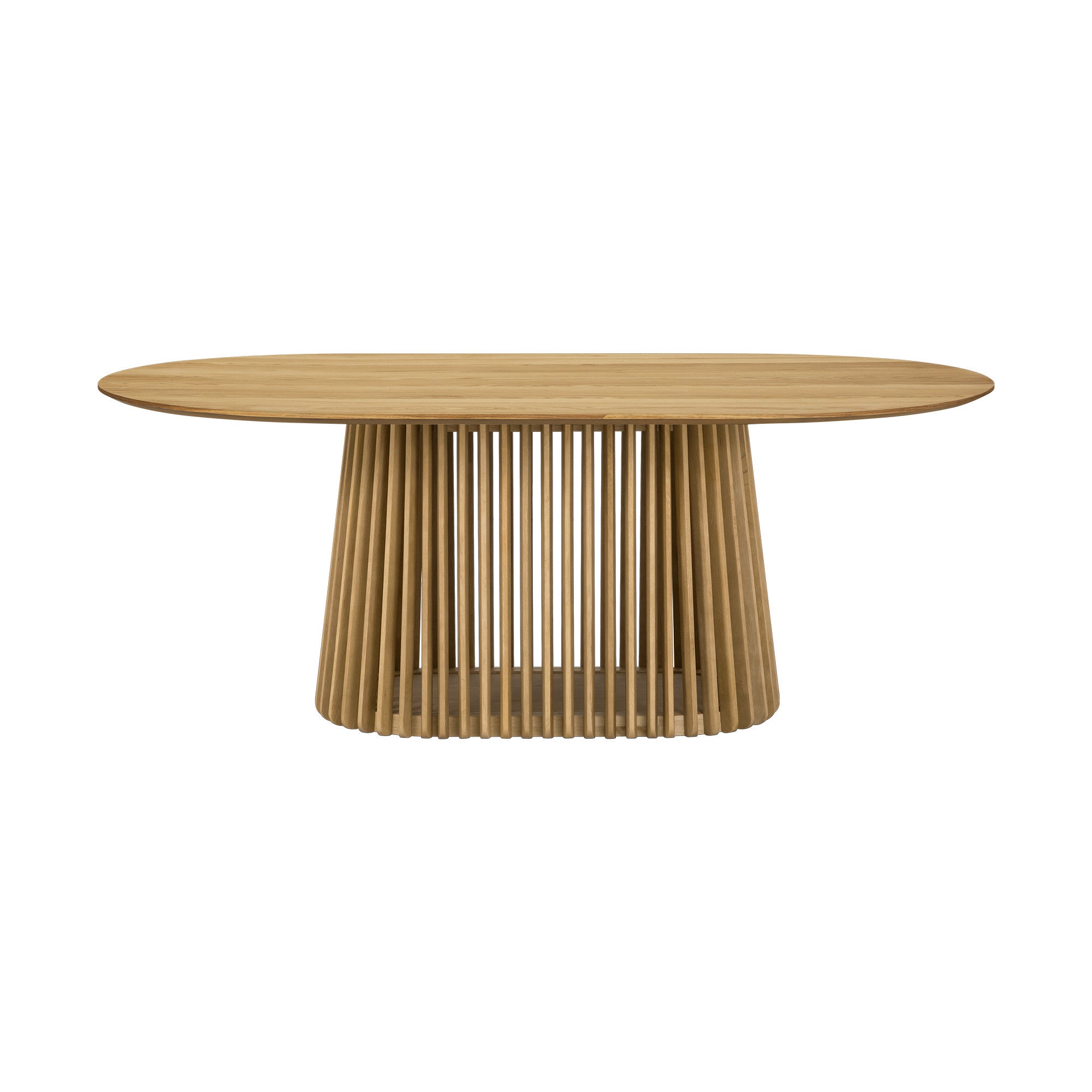 Five Piece Oak Oval Dining Set with Four Chairs