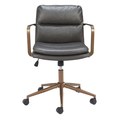 Dark Gray and Bronze Adjustable Height Swivel Rolling Office Chair