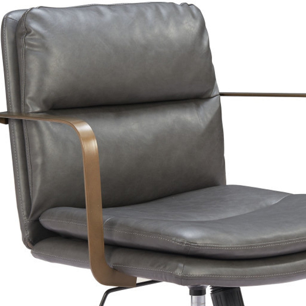 Dark Gray and Bronze Adjustable Height Swivel Rolling Office Chair