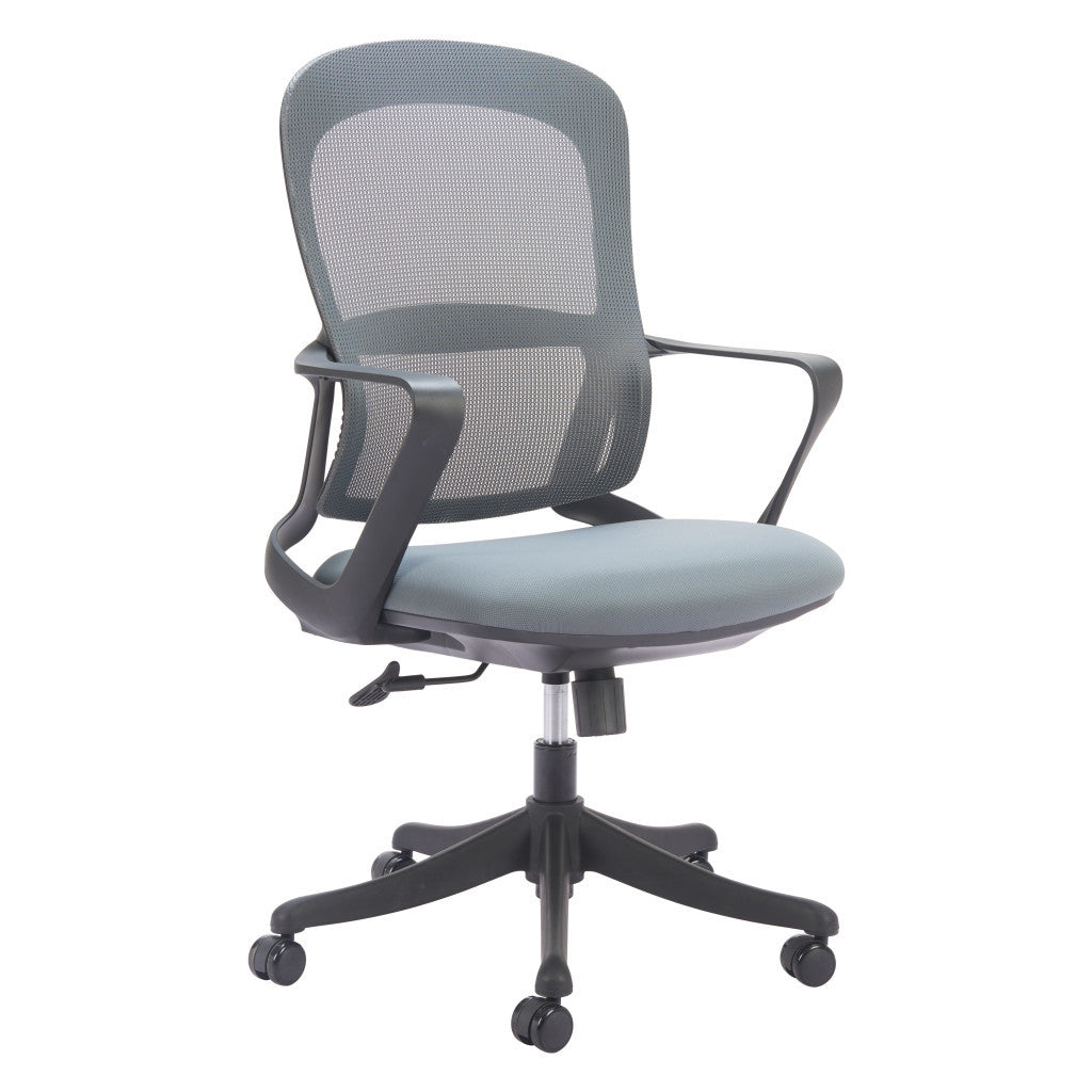 Gray and Black Adjustable Height Swivel Rolling Office Chair