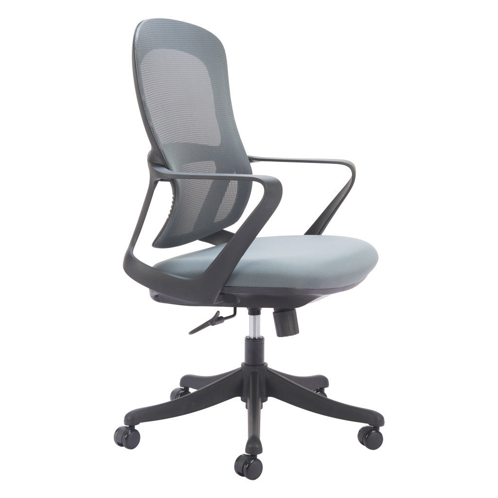 Gray and Black Adjustable Height Swivel Rolling Office Chair