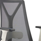 Black Silver and White Adjustable Height Swivel Rolling Office Chair