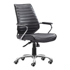 Black and Silver Adjustable Height Swivel Rolling Office Chair