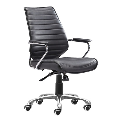 Black and Silver Adjustable Height Swivel Rolling Office Chair