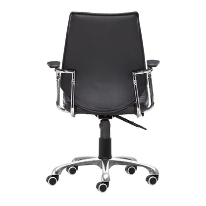 Black and Silver Adjustable Height Swivel Rolling Office Chair