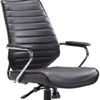 Black and Silver Adjustable Height Swivel Rolling Office Chair