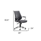 Black and Silver Adjustable Height Swivel Rolling Office Chair