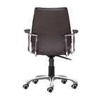 Espresso and Silver Adjustable Height Swivel Rolling Office Chair