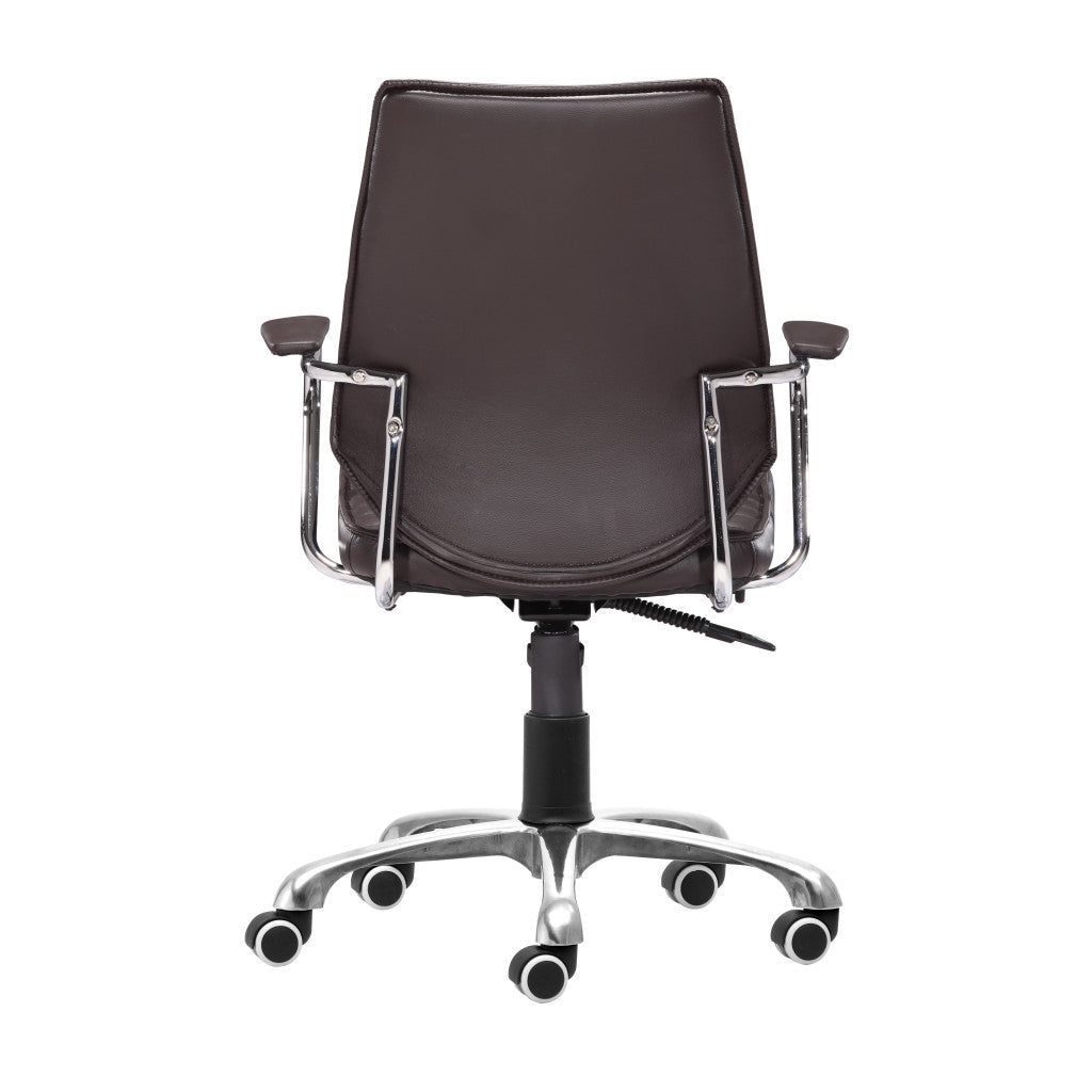 Espresso and Silver Adjustable Height Swivel Rolling Office Chair