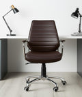 Espresso and Silver Adjustable Height Swivel Rolling Office Chair