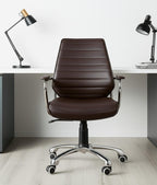 Espresso and Silver Adjustable Height Swivel Rolling Office Chair