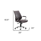 Espresso and Silver Adjustable Height Swivel Rolling Office Chair