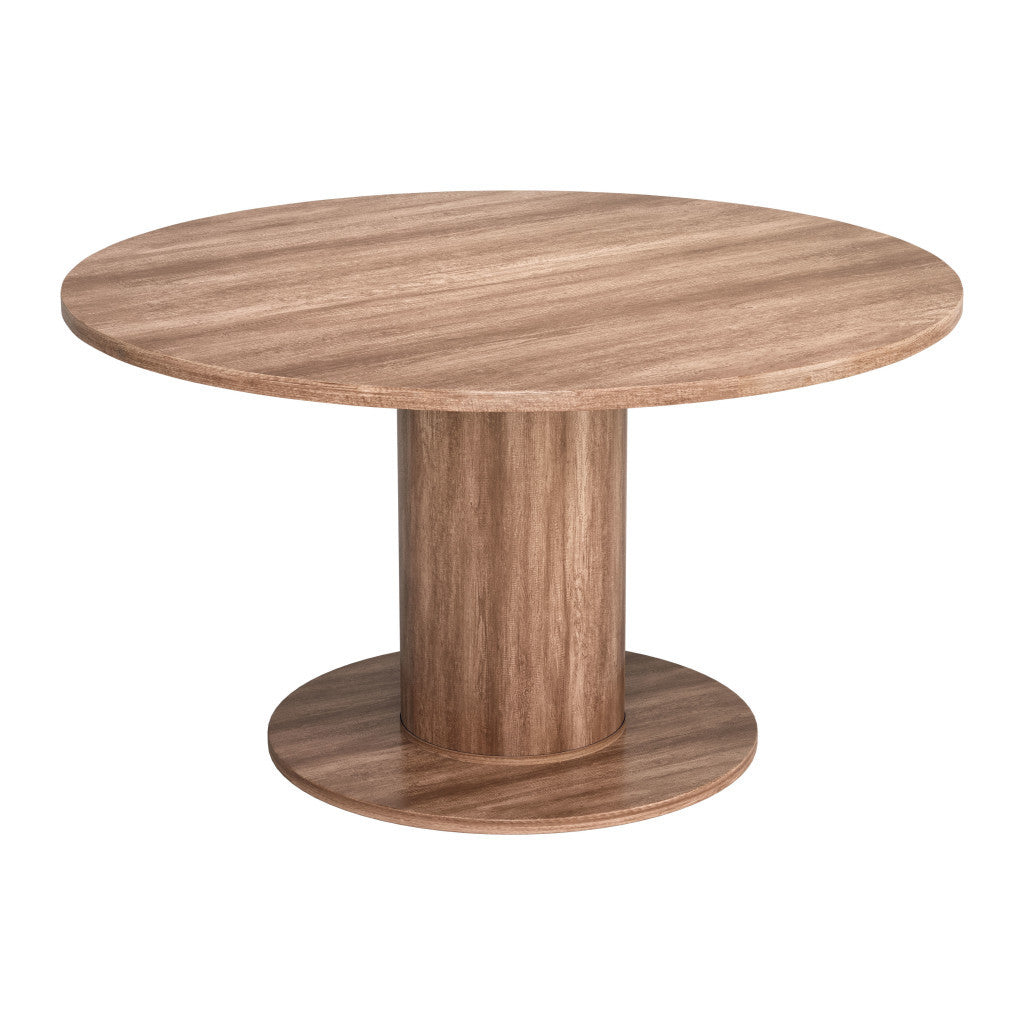 54" Natural And Black Round Convertible Game Table