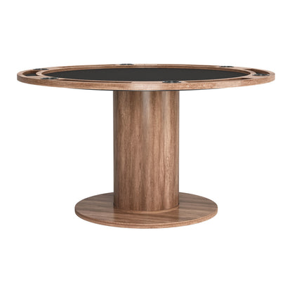 54" Natural And Black Round Convertible Game Table