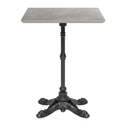 24" Gray and Black Wood And Aluminum Pedestal Base Square Dining Table