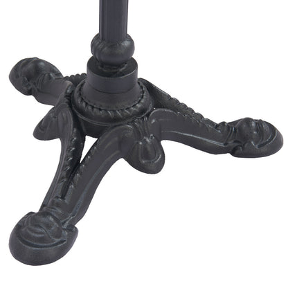 24" Gray White and Black Wood And Aluminum Pedestal Base Round Top Dining Table