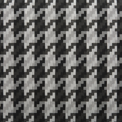 29" Black And White And Black Upholstered Houndstooth Arm Chair