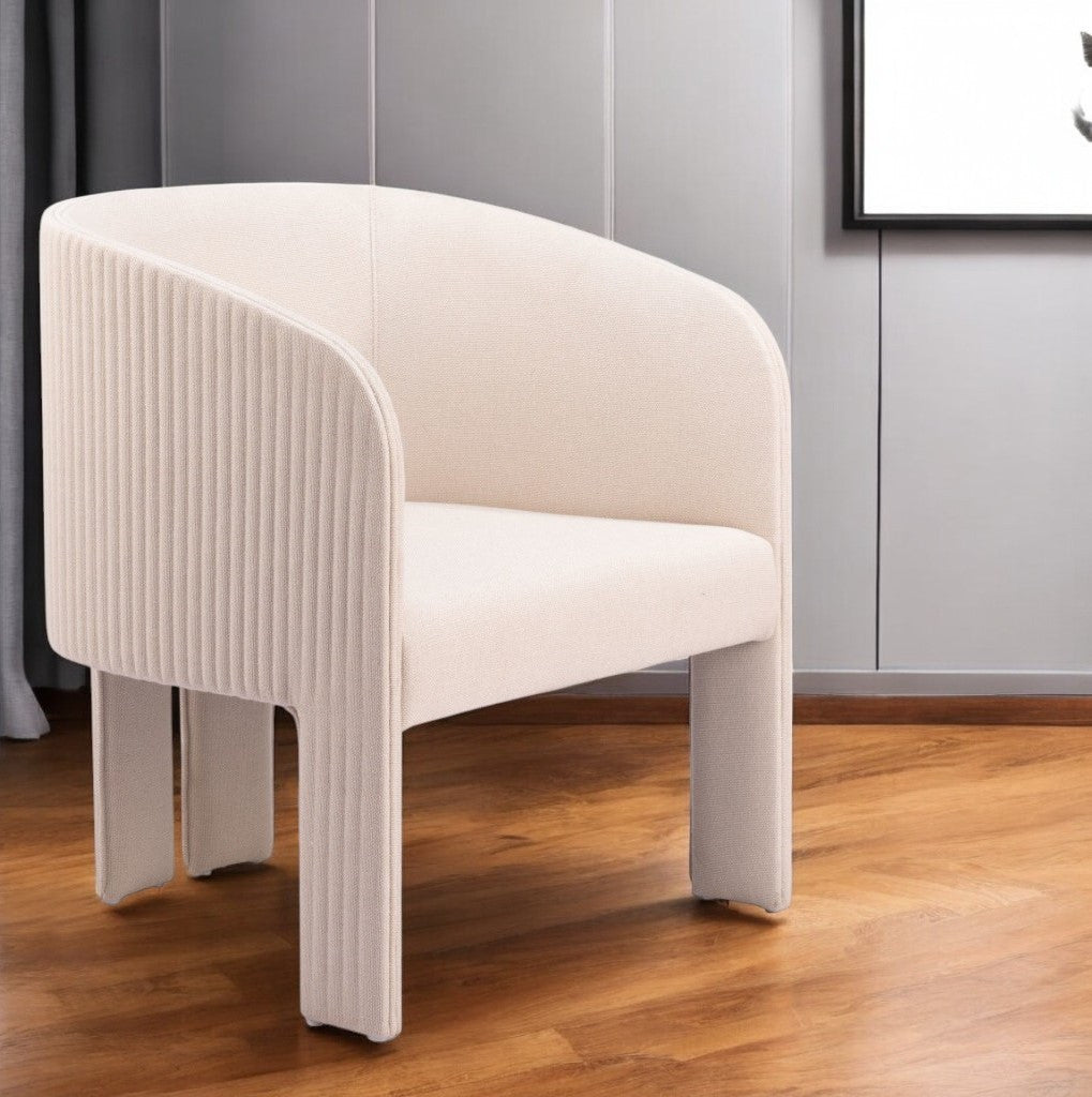 25" Beige Upholstered Arm Chair