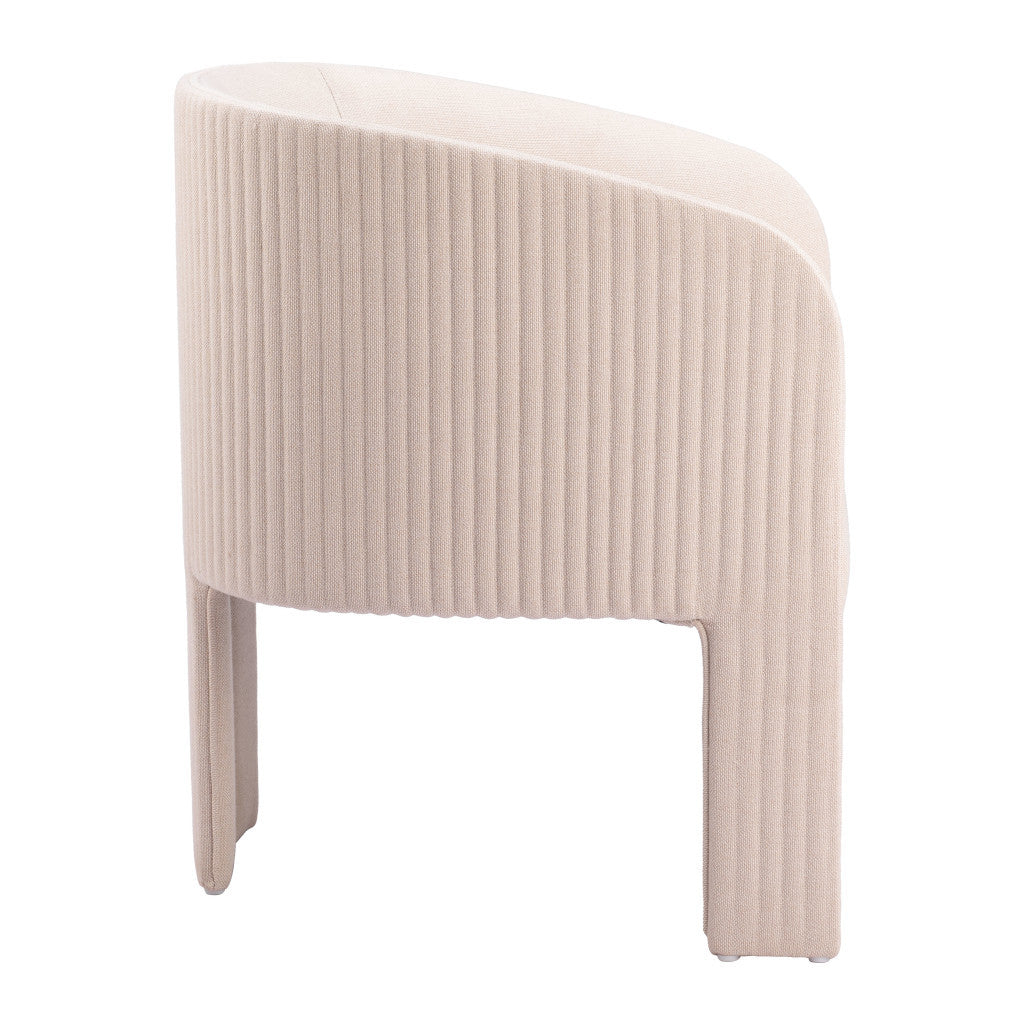 25" Beige Upholstered Arm Chair