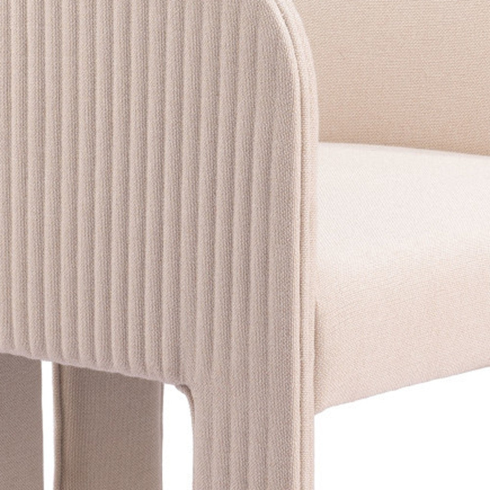 25" Beige Upholstered Arm Chair