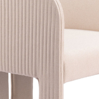 25" Beige Upholstered Arm Chair