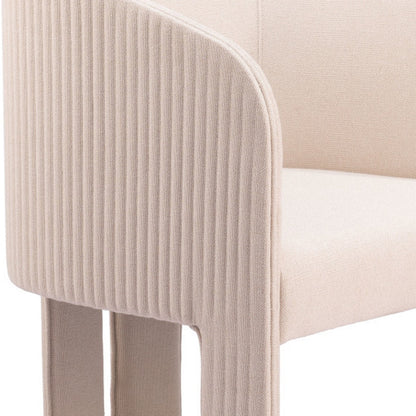 25" Beige Upholstered Arm Chair