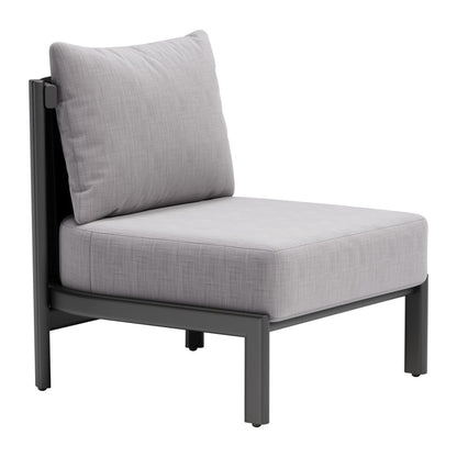 28" Gray And Black Fabric Side Chair