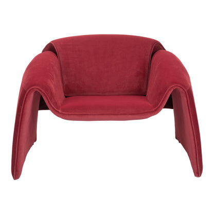 40" Red Velvet Contemporary Arm Chair