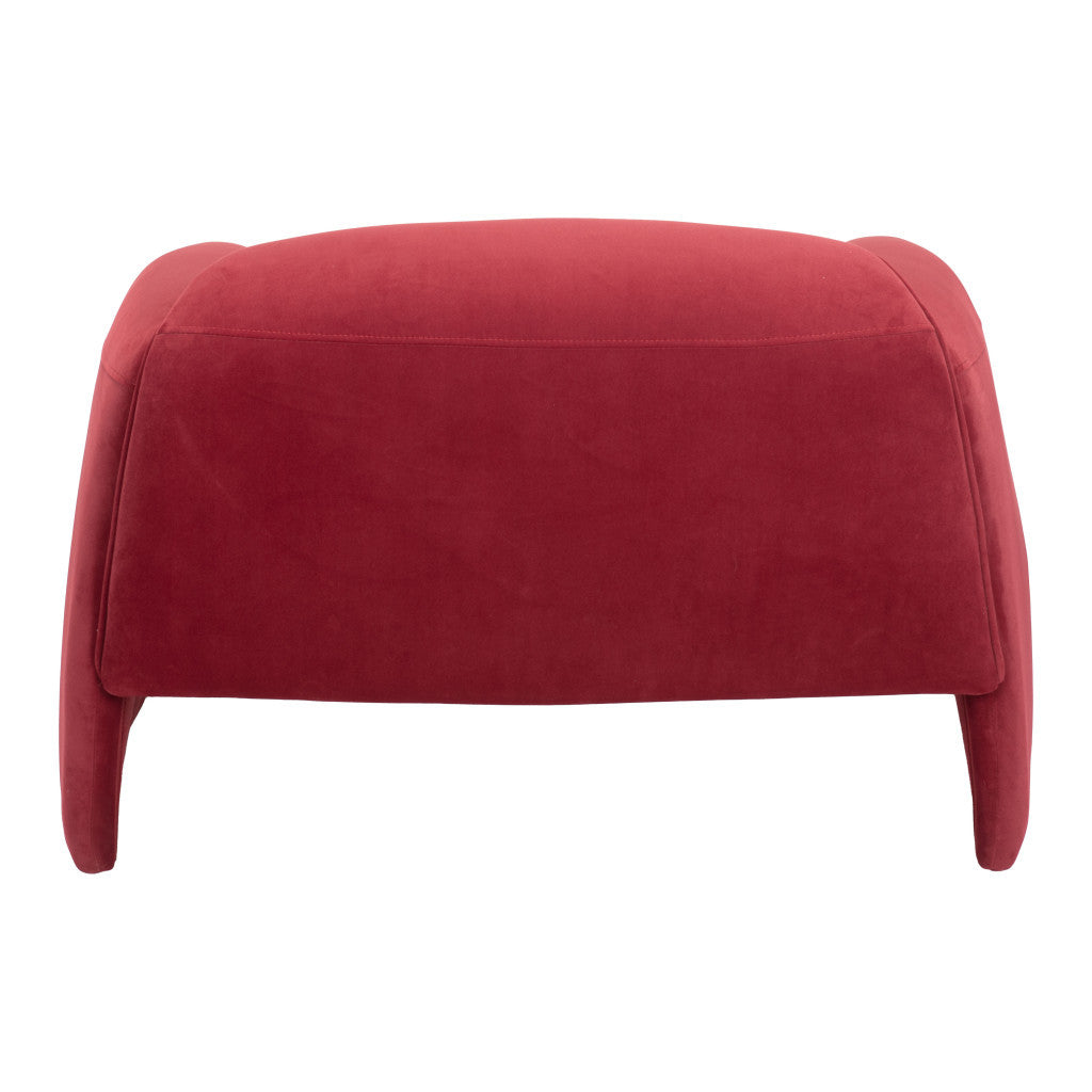 40" Red Velvet Contemporary Arm Chair