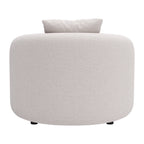 42" Beige Outdoor Accent Chair with Beige Cushions