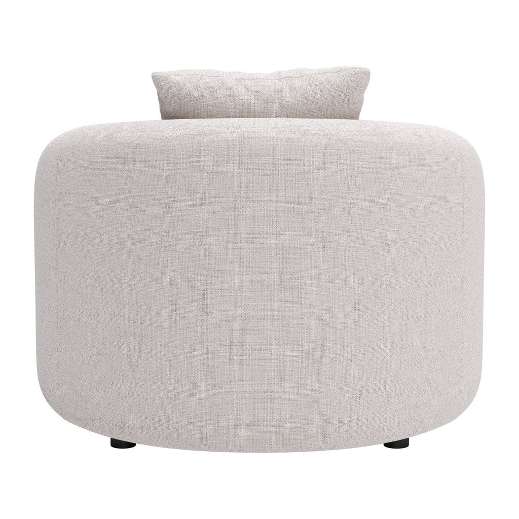 42" Beige Outdoor Accent Chair with Beige Cushions