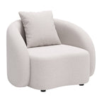 42" Beige Outdoor Accent Chair with Beige Cushions