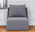 33" Gray Outdoor Accent Chair with Gray Cushions