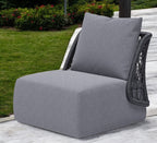 33" Gray Outdoor Accent Chair with Gray Cushions