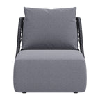 33" Gray Outdoor Accent Chair with Gray Cushions